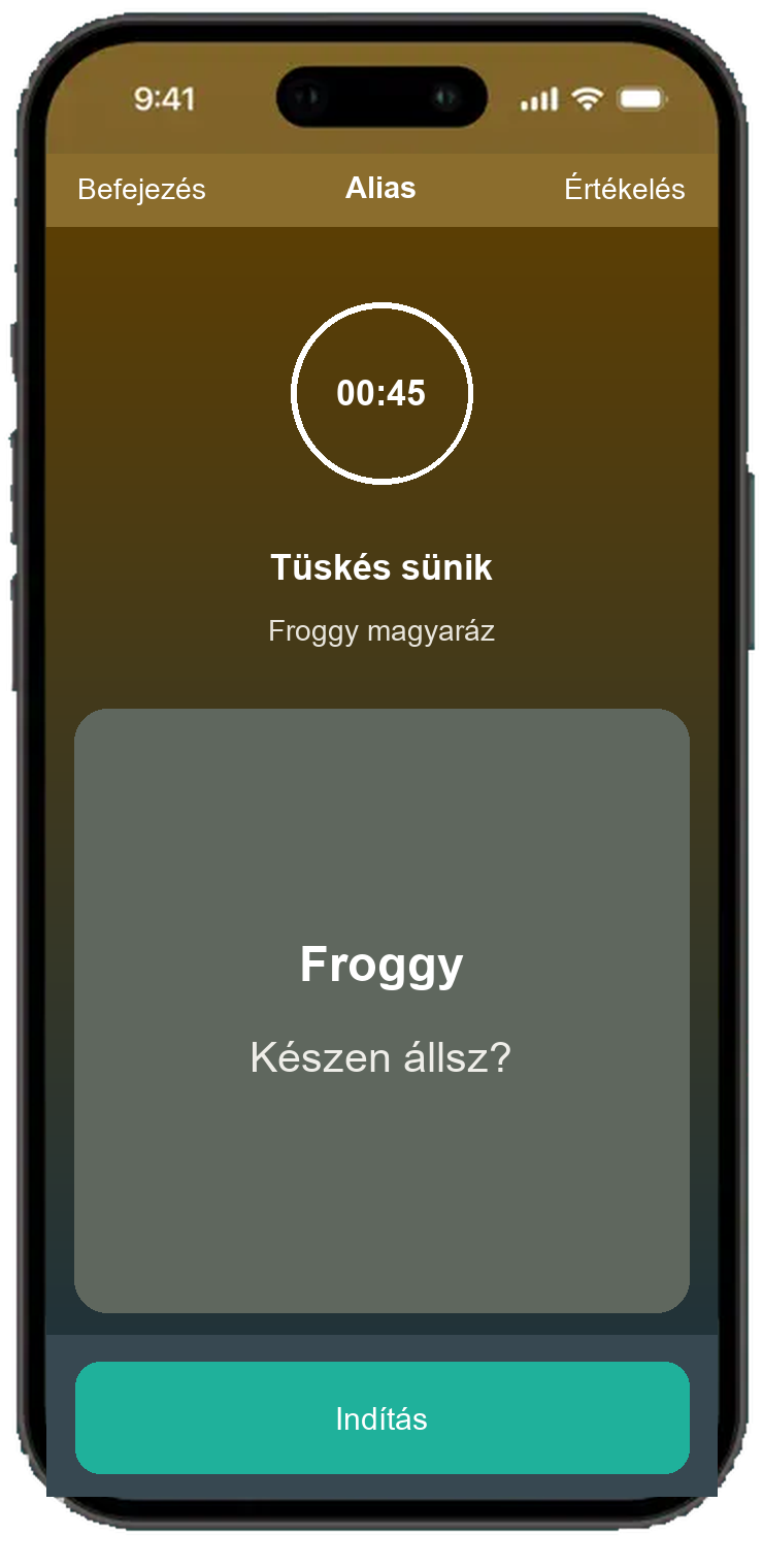 Alias kerek képernyő 45 másodperces időzítővel