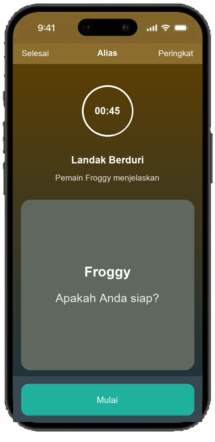 Alias layar bulat dengan pengatur waktu 45 detik