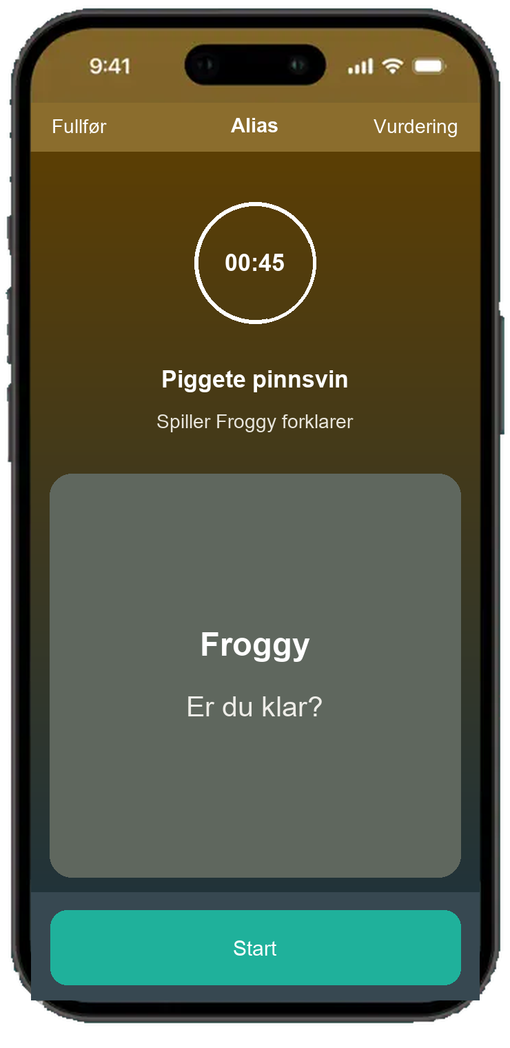 Alias rund skjerm med 45 sekunders timer