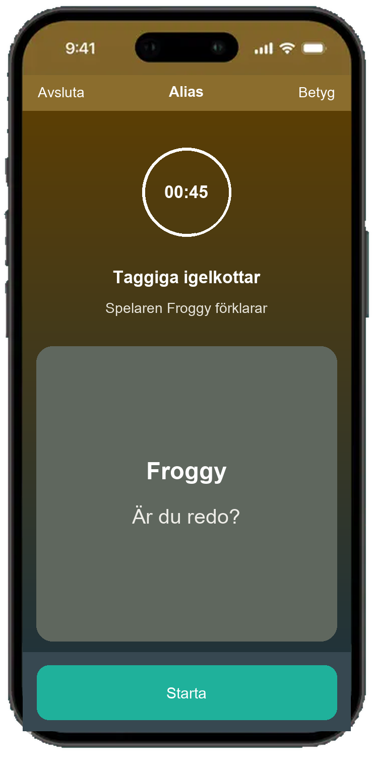 Alias rund skärm med en 45 sekunders timer